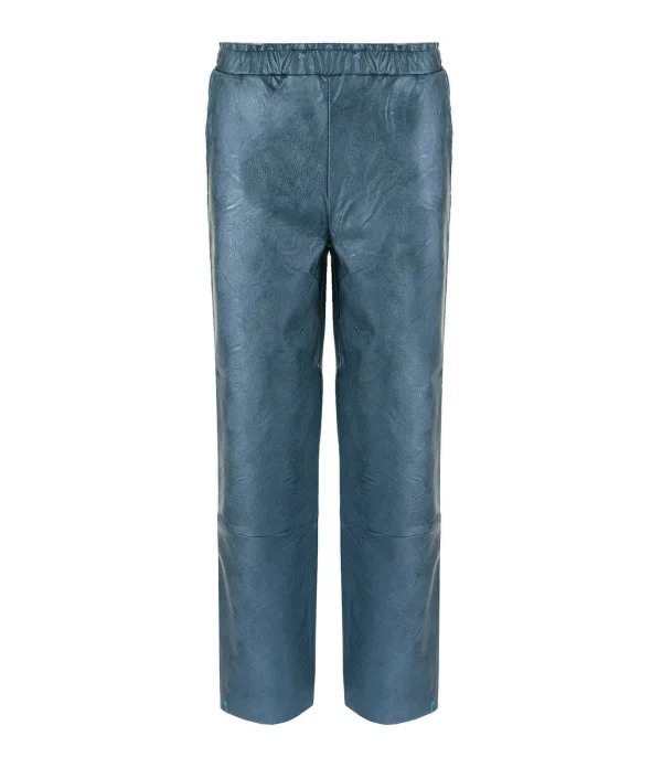 MAEVY MOUVEMENT LIBRE Pantalon Cuir Vegan Océan 1