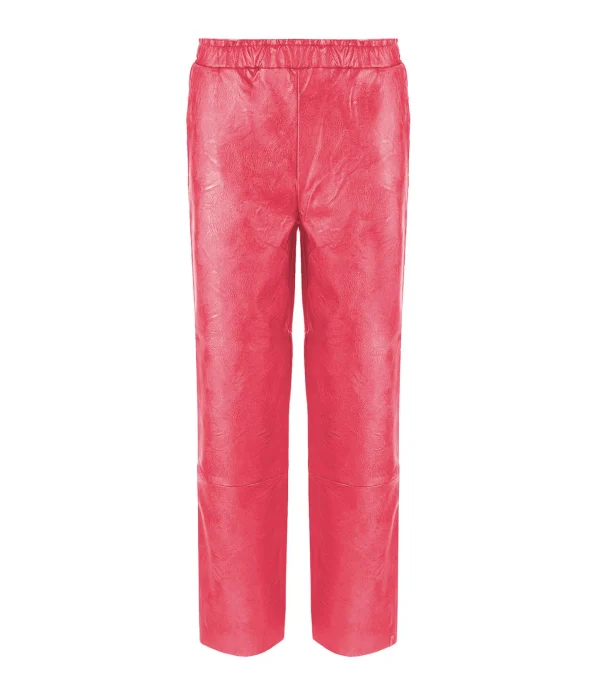 MAEVY MOUVEMENT LIBRE Pantalon Pantavegan Cuir Vegan Fraise 1