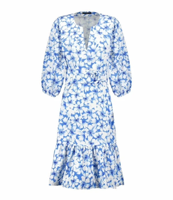 Tara Jarmon Robe Courte Rosabetta Coton Bleu 1