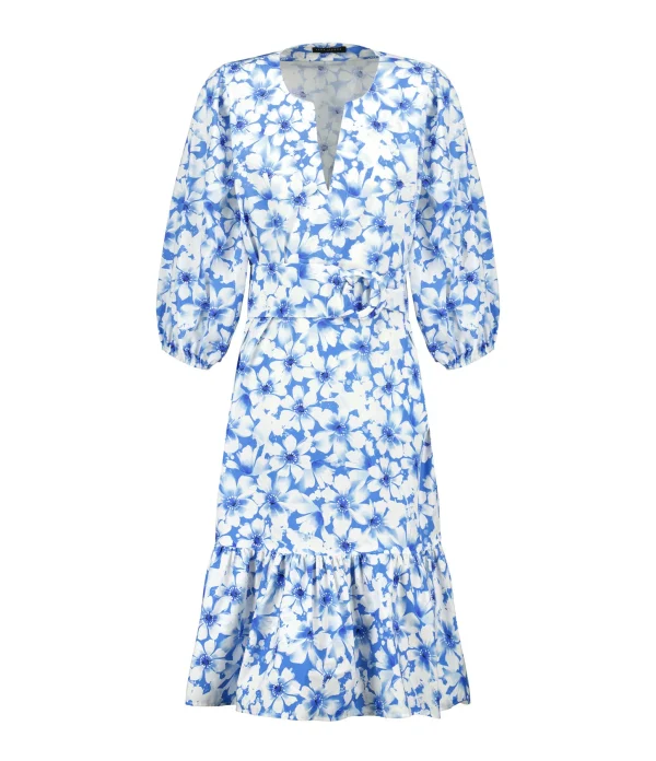 Tara Jarmon Robe Courte Rosabetta Coton Bleu 1