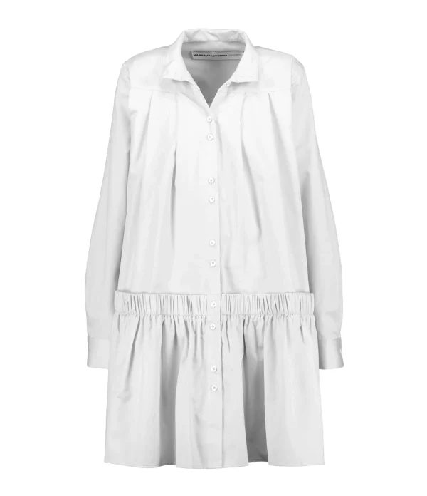 MARGAUX LONNBERG Robe Courte Arden Popeline De Coton Blanc 1