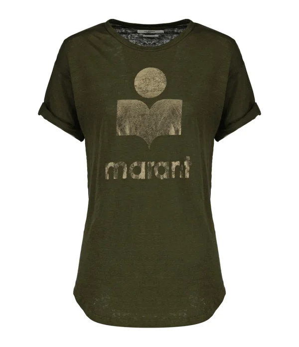 MARANT ÉTOILE Tee-shirt Koldi Lin Kaki Doré 1