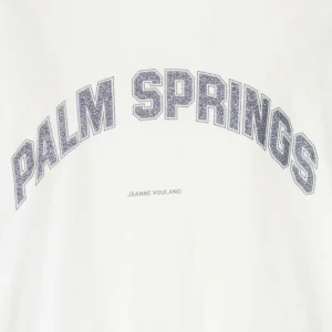 JEANNE VOULAND Tee-shirt Jai Palm Springs Glitter Gun Metal Blanc 9