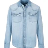 RE/DONE Chemise 50s Sawtooth Western Denim Heritage Light 19