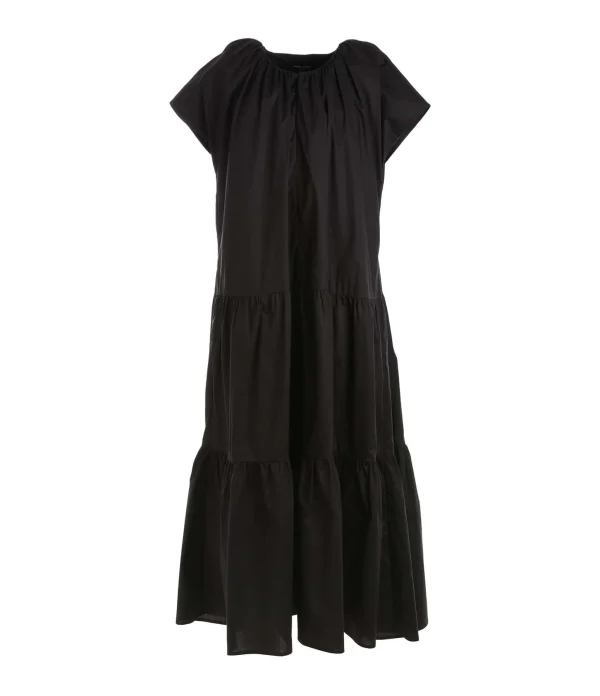 ROBERTO COLLINA Robe Volant Coton Noir 1