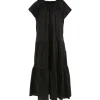 ROBERTO COLLINA Robe Volant Coton Noir 16