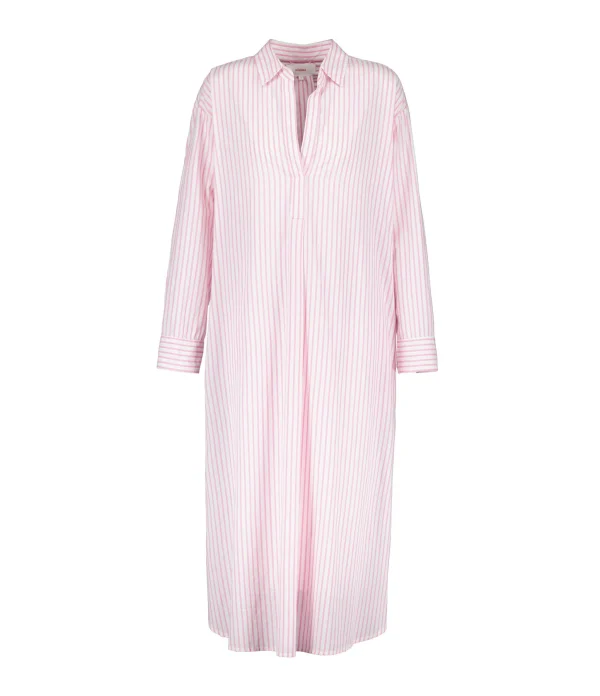 XIRENA Robe Longue Marlowe Rayures Coton Rose 1