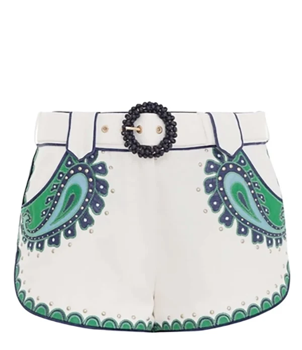 Zimmermann Short Tiggy Lin Ivoire Bleu Vert 1