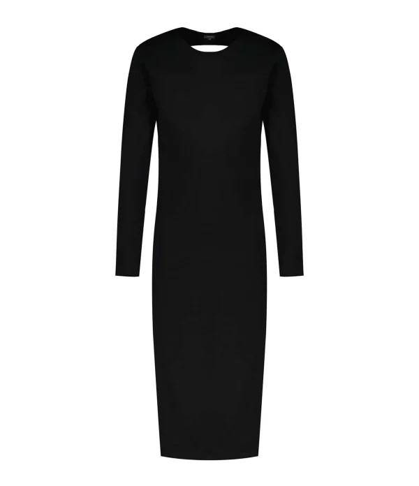 JEANNE VOULAND Robe Icha Dos Nu Coton Noir 1