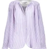 Laurence Bras Blouse Cigar Coton Rayures Rose Bleu 16