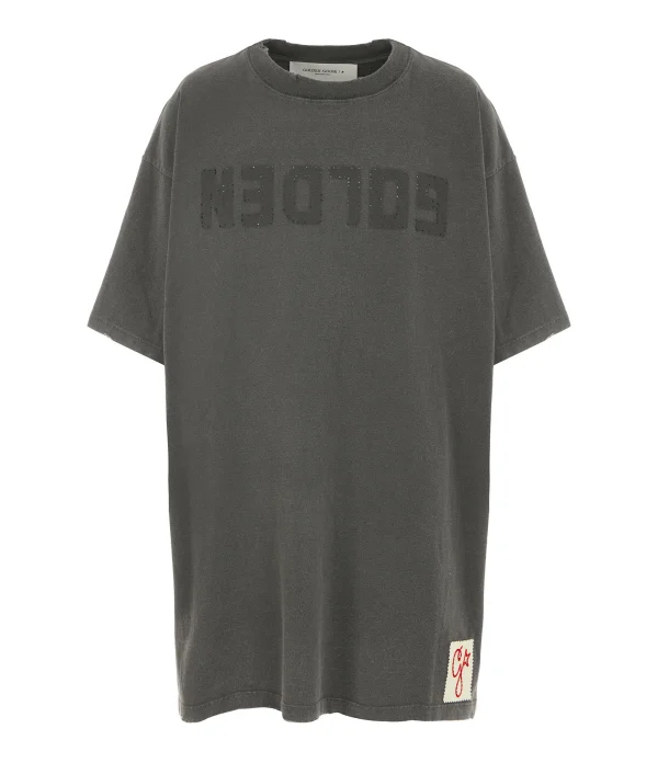 Golden Goose Robe Tee-shirt Golden Coton Anthracite 1