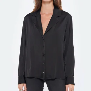 JEANNE VOULAND Chemise Illy Satin Noir 12