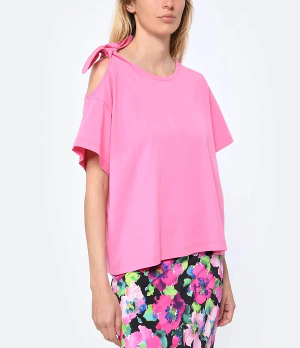 Tara Jarmon Tee-shirt Tarabow Coton Rose 4