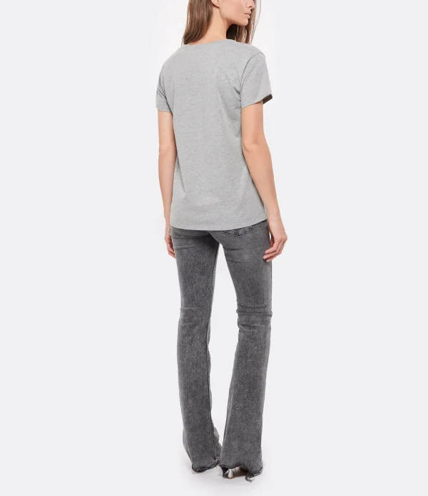 Tee-shirt Lulli Marseille Col V Coton Gris, Collaboration Jeanne Vouland X Lulli 6