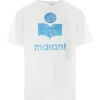 MARANT ÉTOILE Tee-shirt Zewel Lin Blanc Bleu 16