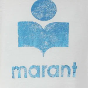 MARANT ÉTOILE Tee-shirt Zewel Lin Blanc Bleu 9