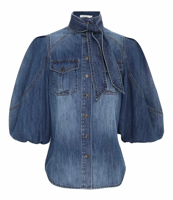 Zimmermann Chemise Tiggy Denim Bleu 1