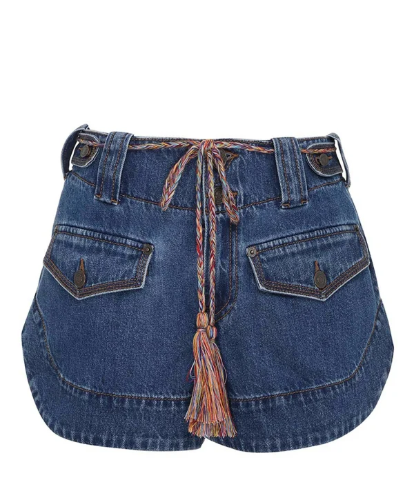 Zimmermann Short Tiggy Denim Bleu 1