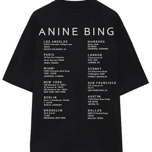 ANINE BING Tee-shirt Avi Smiley Coton Organique Noir 9