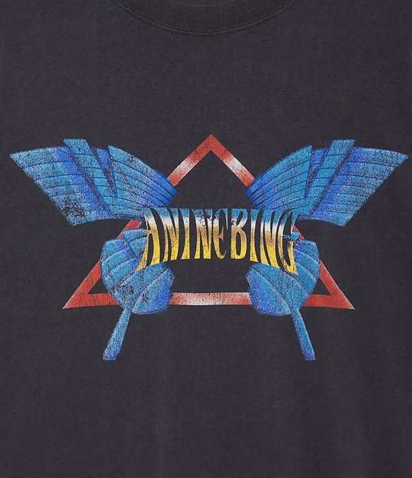 ANINE BING Tee-shirt Lili Coton Noir Délavé 3