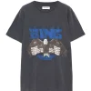 ANINE BING Tee-shirt Vintage Bing Coton Gris Délavé 14