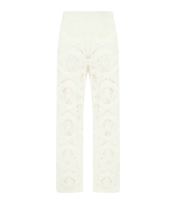 LOULOU STUDIO Pantalon Crochet Alma Coton Ivoire 1