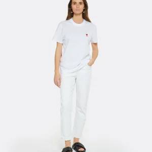 AMI Paris Tee-shirt Unisexe Ami De Cœur Coton Biologique Blanc 14