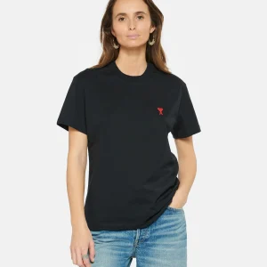 AMI Paris Tee-shirt Unisexe Ami De Cœur Coton Biologique Noir 10