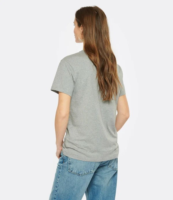 AMI Paris Tee-shirt Unisexe Ami De Cœur Coton Bio Gris Chiné 4