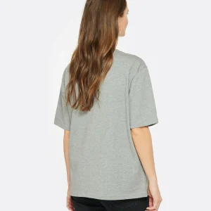 AMI Paris Tee-shirt Unisexe Ami De Cœur Coton Biologique Gris Chiné Rouge 13