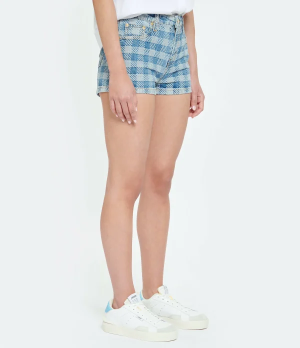 AMI Paris Short Denim Coton Bleu Javel 5