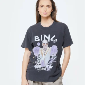 Tee-shirt Lili Elton John Coton Noir Délavé, Collaboration Anine Bing X Terry O’Neill X IScreamColour 11