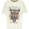 ANINE BING Tee-shirt Tiger Coton Organique Stone 17