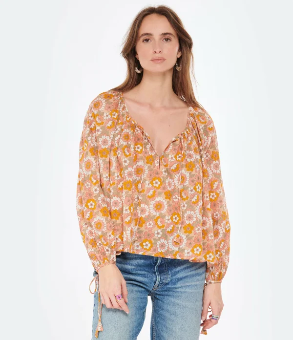 ANTIK BATIK Blouse Blossom Rouille 4