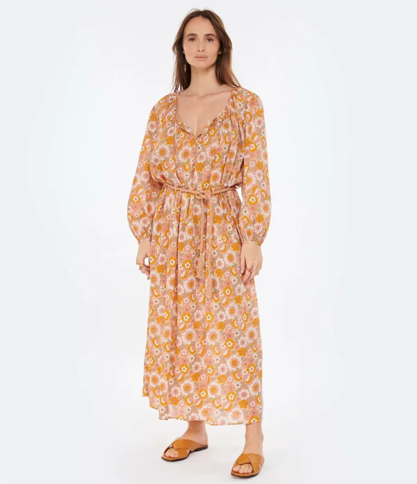 ANTIK BATIK Robe Longue Blossom Rouille 4