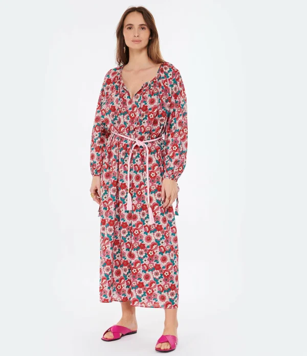 ANTIK BATIK Robe Longue Blossom Rouge 4