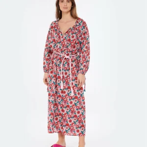 ANTIK BATIK Robe Longue Blossom Rouge 10