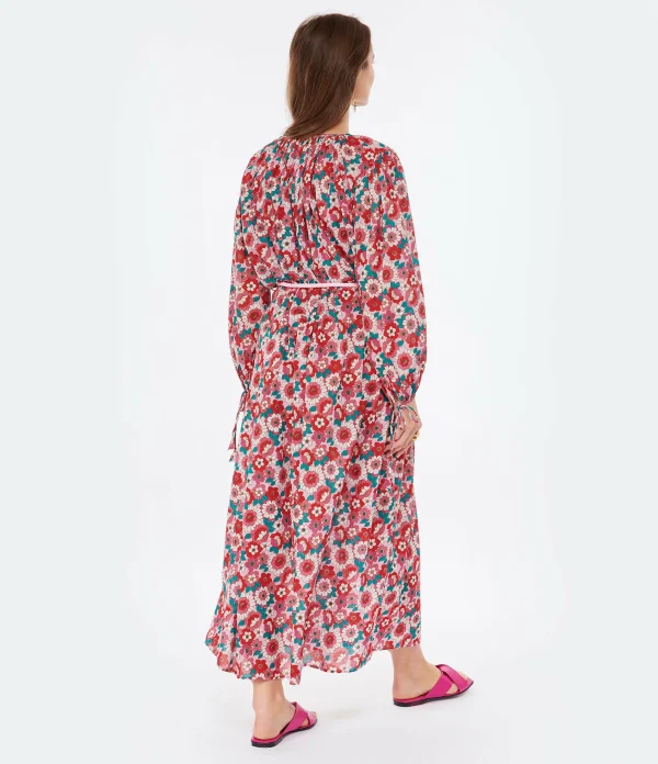 ANTIK BATIK Robe Longue Blossom Rouge 5