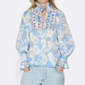 ANTIK BATIK Blouse Peony Bleu 7