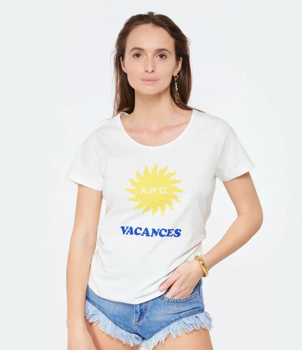 A.P.C. Tee-Shirt Vacances F Coton Blanc 4