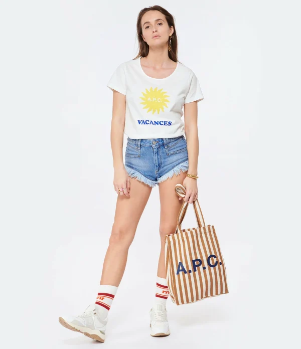 A.P.C. Tee-Shirt Vacances F Coton Blanc 5