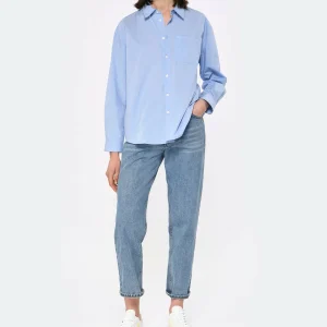 A.P.C. Chemise Boyfriend Logo Bleu Clair 10