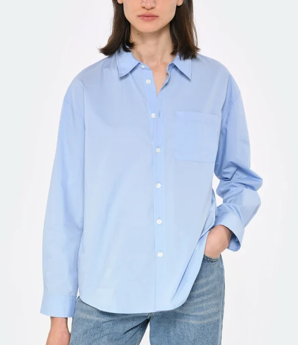 A.P.C. Chemise Boyfriend Logo Bleu Clair 3