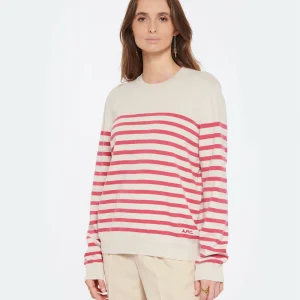 A.P.C. Pull Phoebe Coton Cachemire Blanc Cassé 11