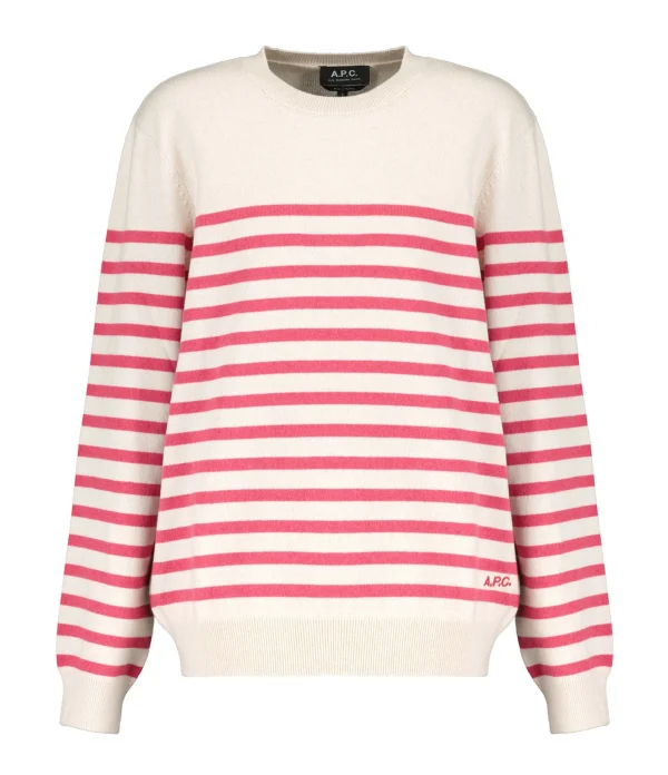 A.P.C. Pull Phoebe Coton Cachemire Blanc Cassé 1