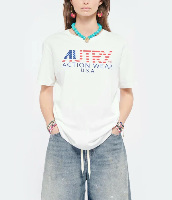 AUTRY Tee-shirt Iconic Action Blanc 4