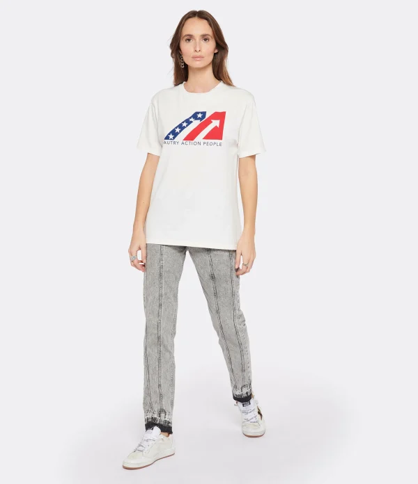 AUTRY Tee-shirt Iconic Action Coton Blanc 5