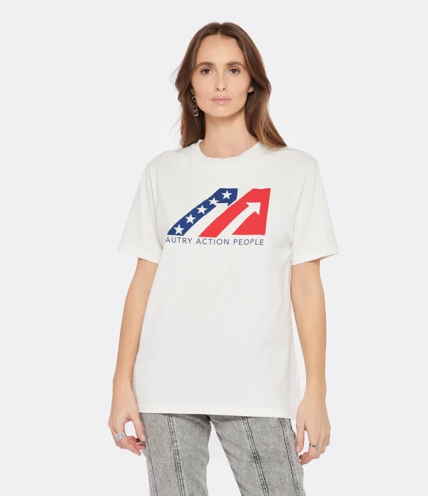 AUTRY Tee-shirt Iconic Action Coton Blanc 4