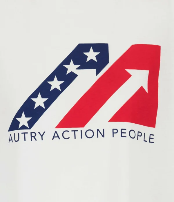 AUTRY Tee-shirt Iconic Action Coton Blanc 3