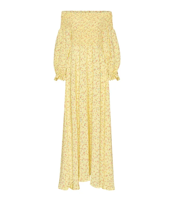 ROTATE Robe Fluide Jacquard Jaune 1